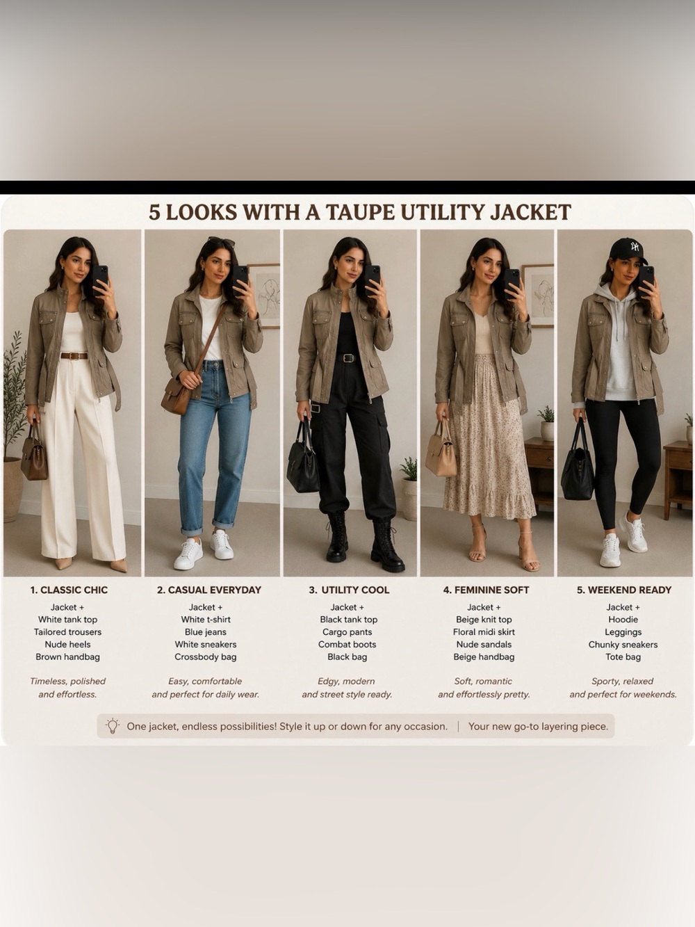Zara Taupe Utility Jacket – Size S